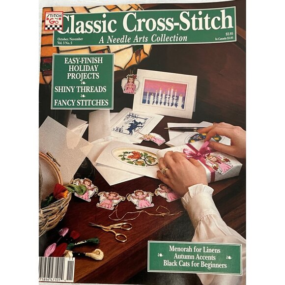 Lot Of 6 Classic Cross-Stitch Magazines A Needle Arts Collection 1991 - Picture 5 of 7